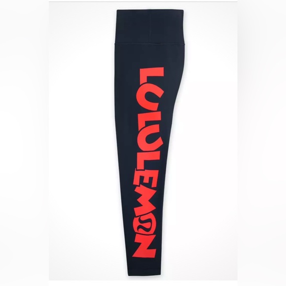 Lululemon Black Align HR Pants with Red Accents - Picture 1 of 10
